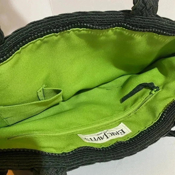 Eric javits black woven straw tote handbag - Picture 11 of 12